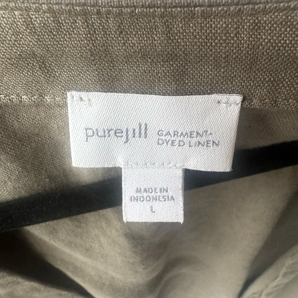 J. Jill Olive Green Open Front Cardigan - Picture 2 of 2